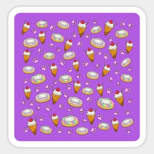 Purple cat pattern Sticker